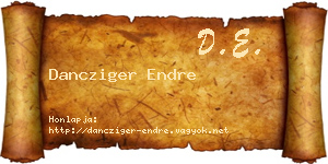 Dancziger Endre névjegykártya