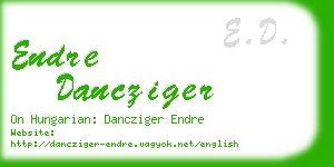 endre dancziger business card